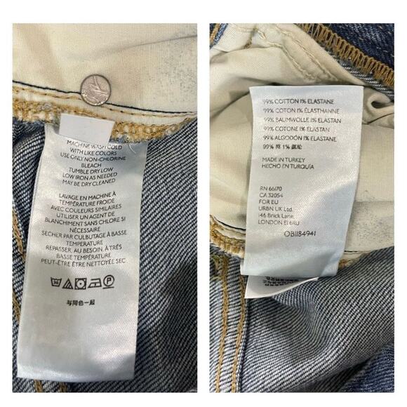 Free People We The Free Denim Distressed Ripped Skinny Button Fly Jeans Size 24 - Picture 9 of 16